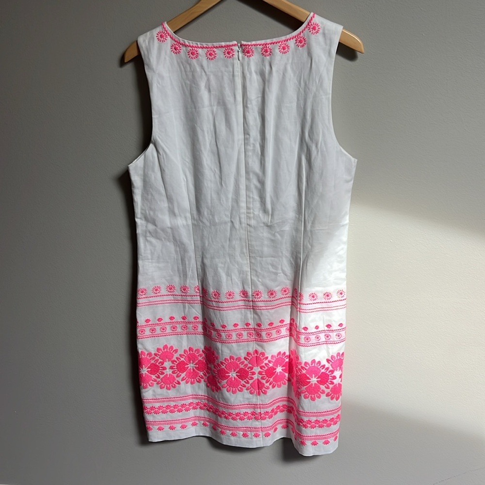 Vineyard Vines White Mini Dress with Pink Embroidery - Picture 3 of 3